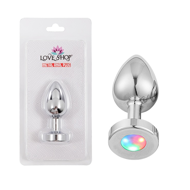 Metal Anal Plug Orta Boy Işıklı